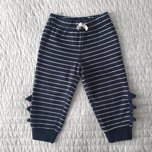 💙5/$20💙 Carter's Striped Joggers Sweatpants Size 18 Months Boy Navy Dinosaur